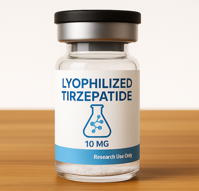 lyophilized tirzepatide bottle